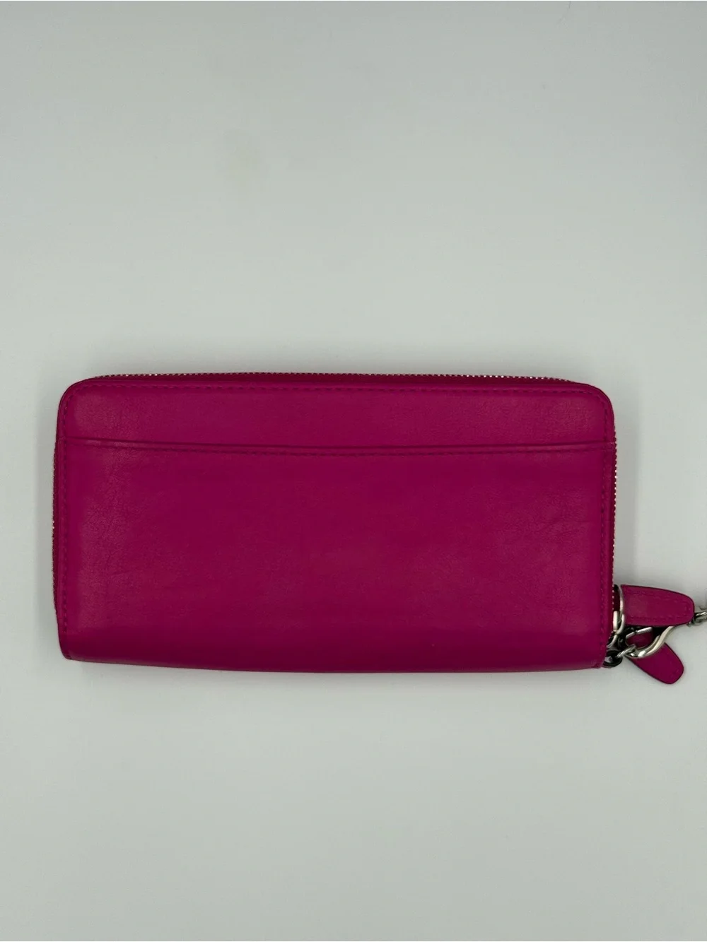 Coach Magenta Leather Zip Wristlet